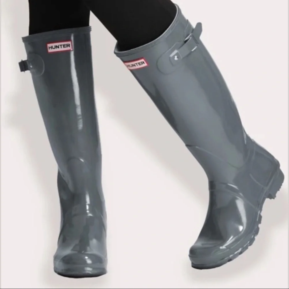 Hunter Original Gloss Tall Boots Graphite Gray
